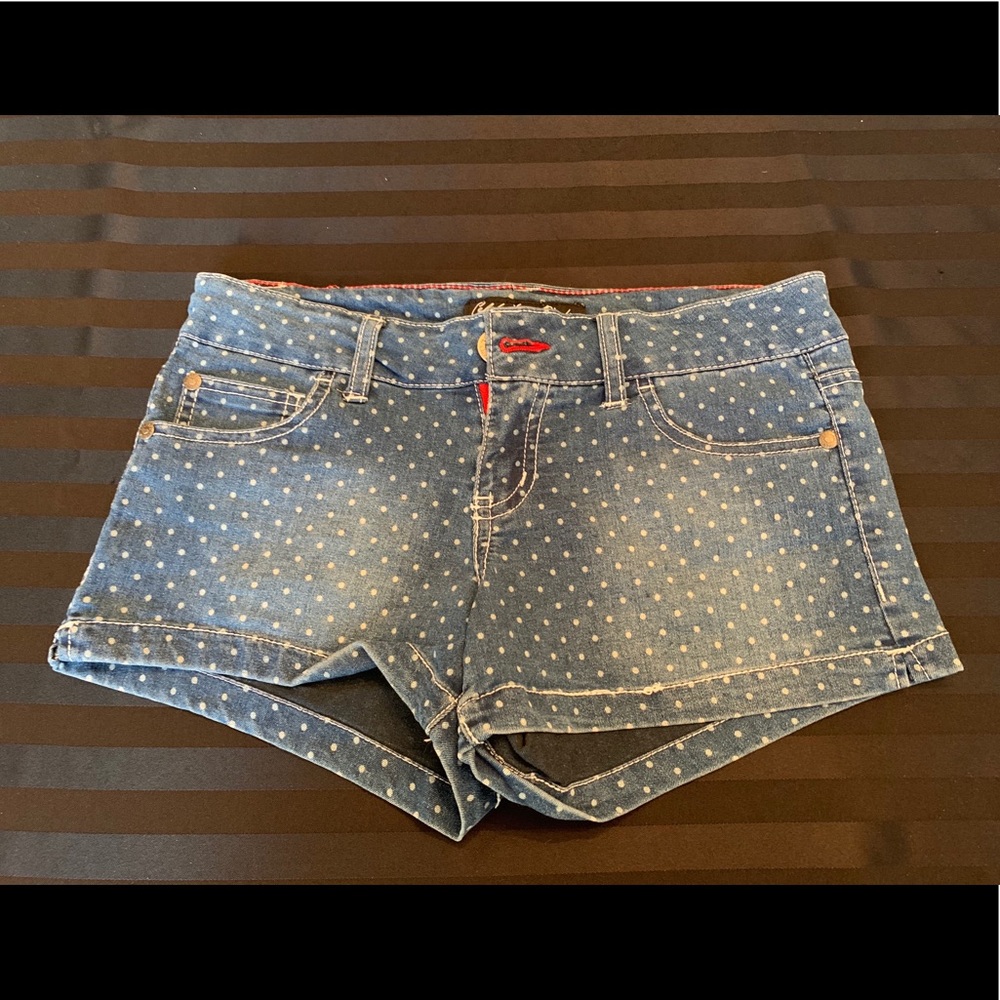 Celebrity Pink Polka Dotted Jean Shorts